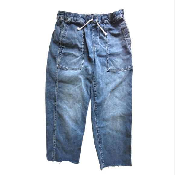 Madewell Pull-on Relaxed Fit Cropped Jeans Blue Womens Small - Picture 1 of 9